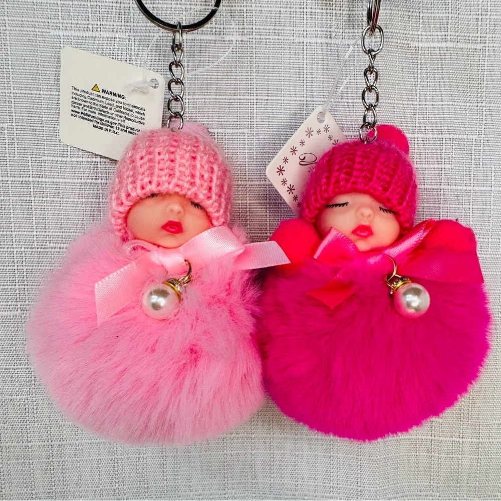 Babydoll purse/ key accessories- NEW - 2pc